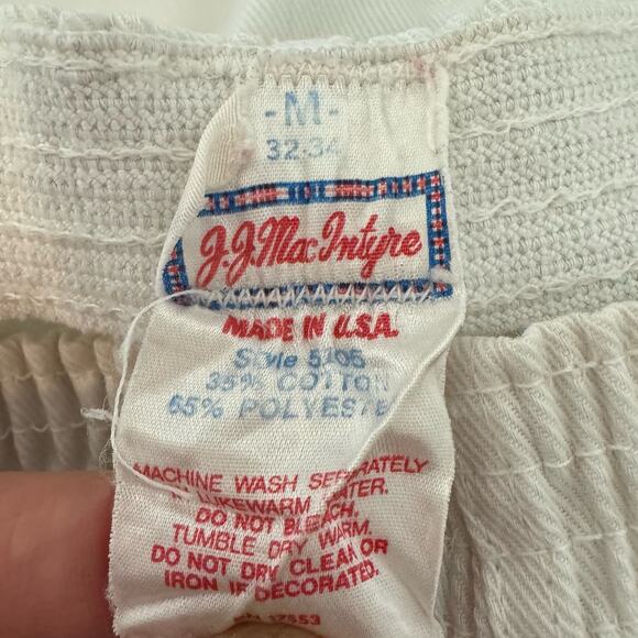 Vintage 70s-80s USC Trojans dolphin hem shorts J.J. MacIntyre white gold red SzM - Picture 8 of 8